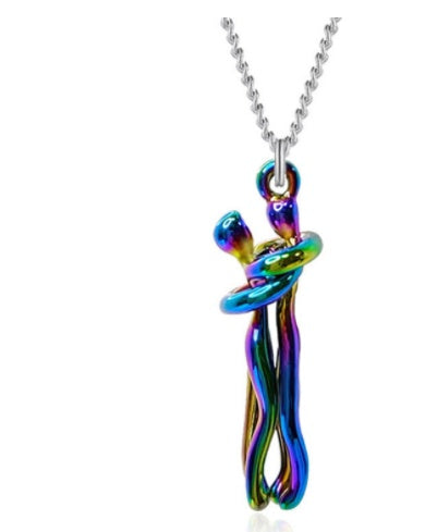 Love Hug Necklace Unisex Men Women Couple Jewelry Simple Temperament Clavicle Chain Perfect Lover Gift