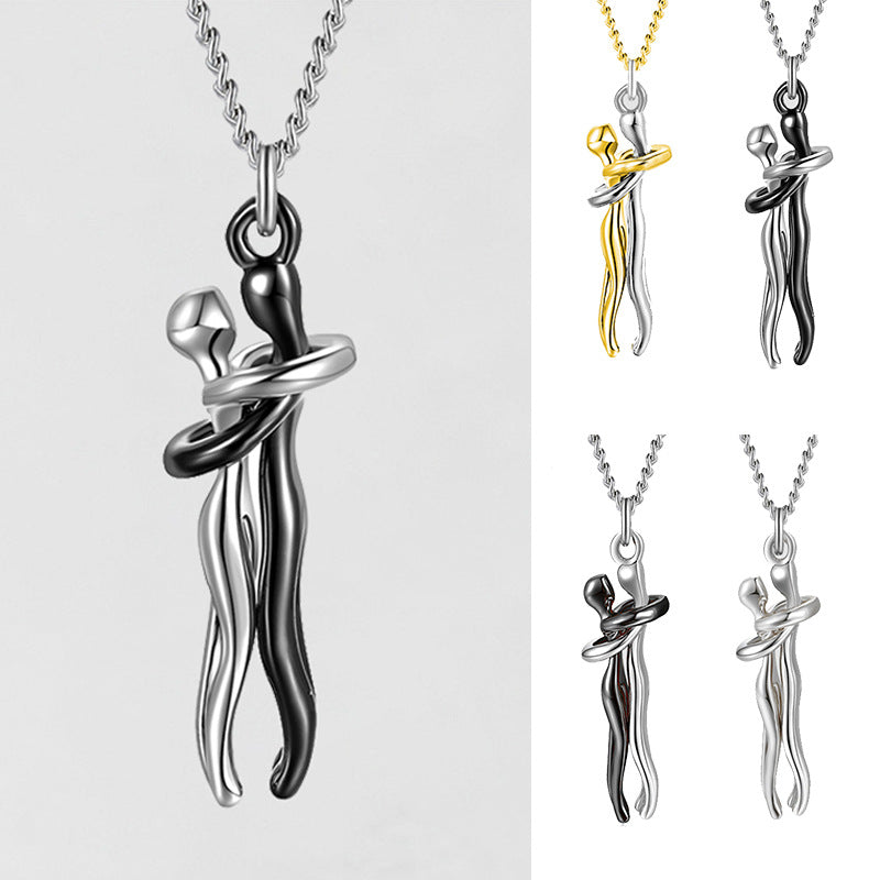 Love Hug Necklace Unisex Men Women Couple Jewelry Simple Temperament Clavicle Chain Perfect Lover Gift