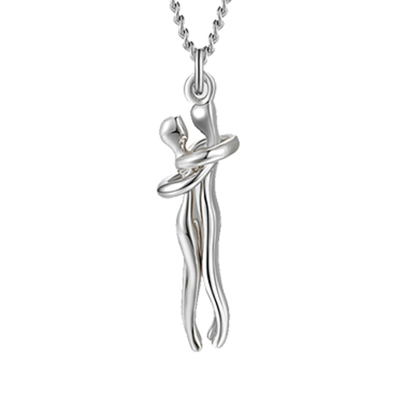 Love Hug Necklace Unisex Men Women Couple Jewelry Simple Temperament Clavicle Chain Perfect Lover Gift