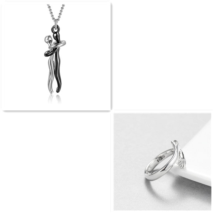 Love Hug Necklace Unisex Men Women Couple Jewelry Simple Temperament Clavicle Chain Perfect Lover Gift