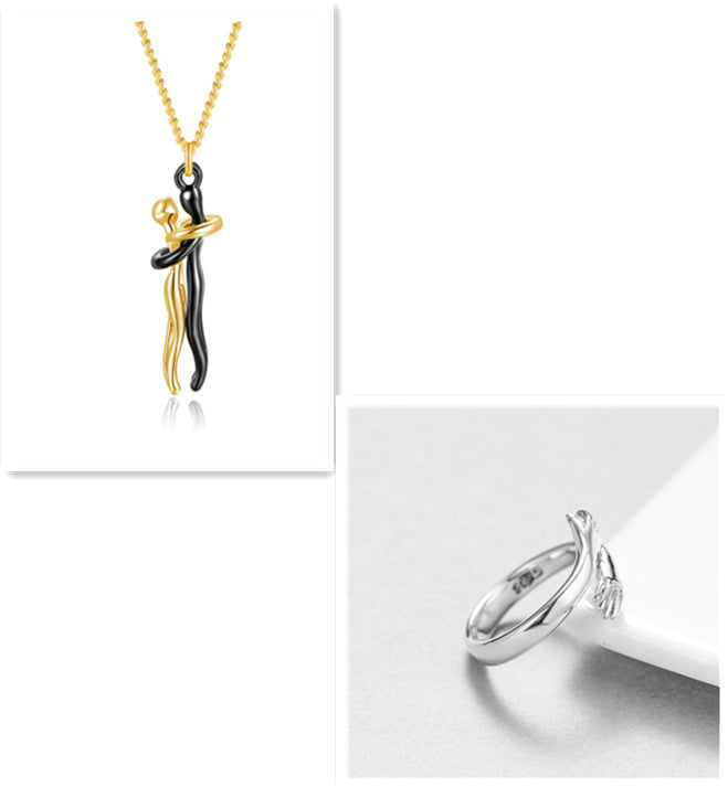 Love Hug Necklace Unisex Men Women Couple Jewelry Simple Temperament Clavicle Chain Perfect Lover Gift