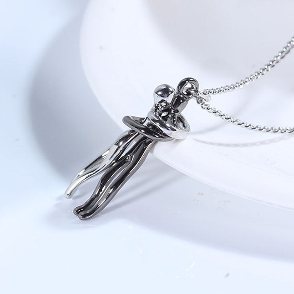 Love Hug Necklace Unisex Men Women Couple Jewelry Simple Temperament Clavicle Chain Perfect Lover Gift