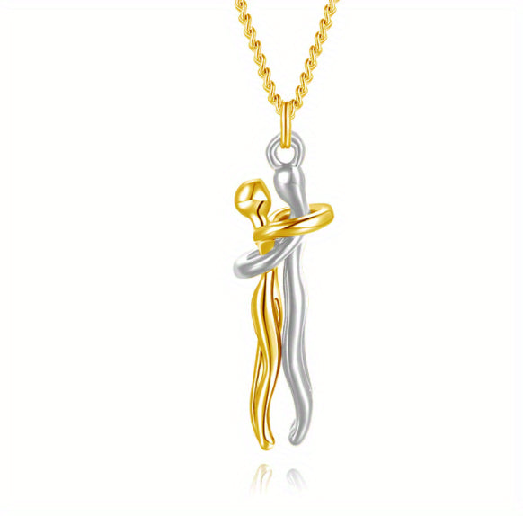 Love Hug Necklace Unisex Men Women Couple Jewelry Simple Temperament Clavicle Chain Perfect Lover Gift