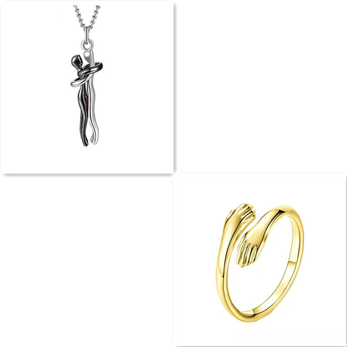 Love Hug Necklace Unisex Men Women Couple Jewelry Simple Temperament Clavicle Chain Perfect Lover Gift