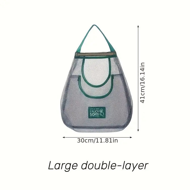 Multi-Functional Kitchen Storage Mesh Bags - Wall-Mounted Organizers For Storing Fruits, Vegetables, Ginger, And Garlic, Hollow Mesh Bags ,Essential Home Accessories-Selling On Temu Is Prohibited