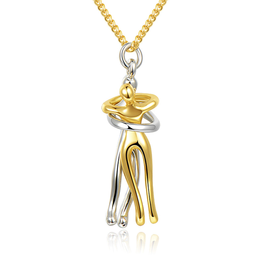 Love Hug Necklace Unisex Men Women Couple Jewelry Simple Temperament Clavicle Chain Perfect Lover Gift