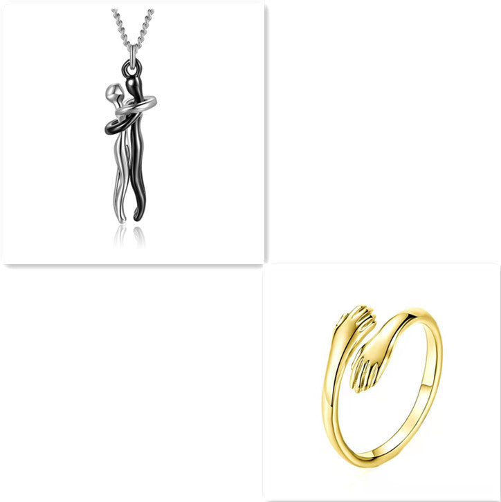 Love Hug Necklace Unisex Men Women Couple Jewelry Simple Temperament Clavicle Chain Perfect Lover Gift