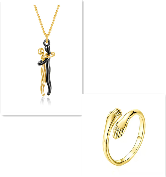 Love Hug Necklace Unisex Men Women Couple Jewelry Simple Temperament Clavicle Chain Perfect Lover Gift
