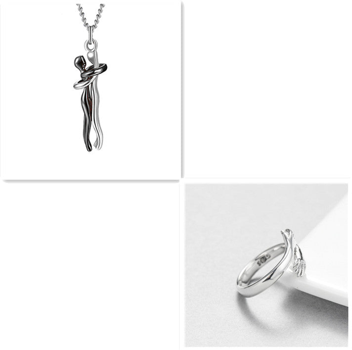 Love Hug Necklace Unisex Men Women Couple Jewelry Simple Temperament Clavicle Chain Perfect Lover Gift
